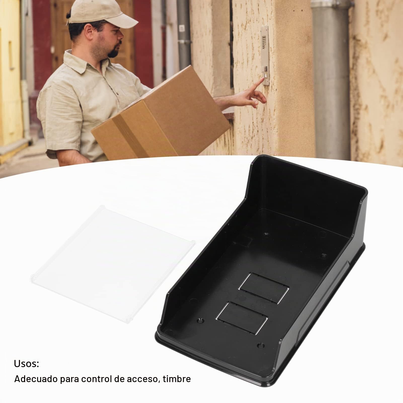 Timbre Cubierta de Lluvia Acrílico Resistente a la Intemperie Teclado Controlador de Acceso Protector Protector de Carcasa para el Hogar Timbre Inalámbrico Video Timbre Cerradura de Puerta