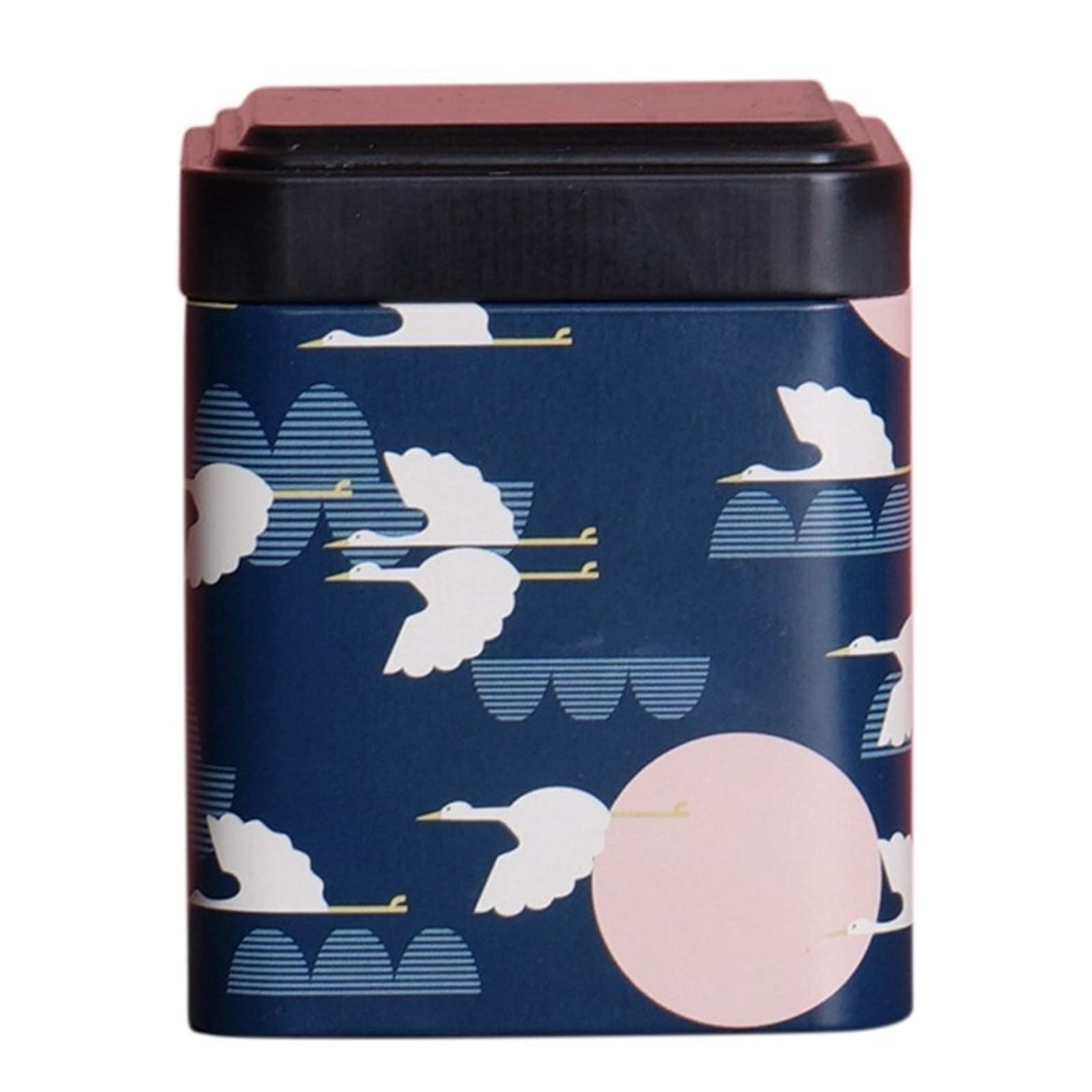 JINGYAN Tea Storage Jars Tea Sealed Box Teaware Storage Container Jar Tin Square Can Candy Iron Canister Vintage for Kitchen Coffee Sugar