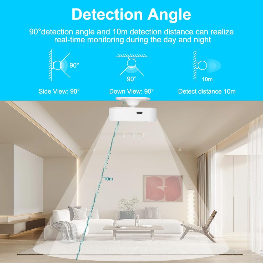ZigBee 24G mmWave Radar i czujnik światła, czujnik obecności człowieka bezpieczeństwo w domu i automatyczny, wykrywanie ruchu człowieka i obecności statycznej, wymagany koncentrator.