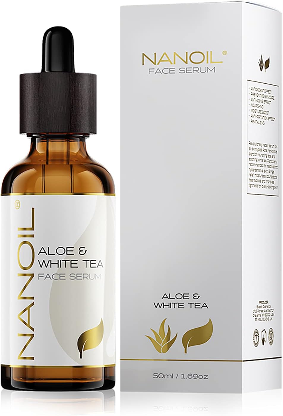 Nanoil Aloe & White Tea Face Serum Nourishing, Revitalizing, AgeDefying Face Serum with Aloe