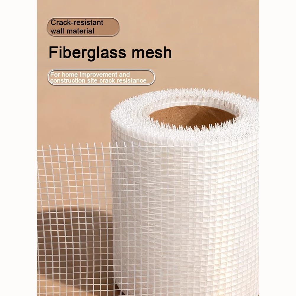 Rollos De Malla Fibra Vidrio, Reforzada Con Resistente A Los Álcalis, Adecuada Para Reparar Y Decorar Grietas Juntas En Paredes Interiores Exteriores(35m-100g)
