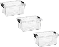 Vista 10 de Superio Cajas de almacenamiento transparentes con tapas, contenedores de plástico de 1.27 cuartos de galón para organizar, cajas apilables, sin BPA