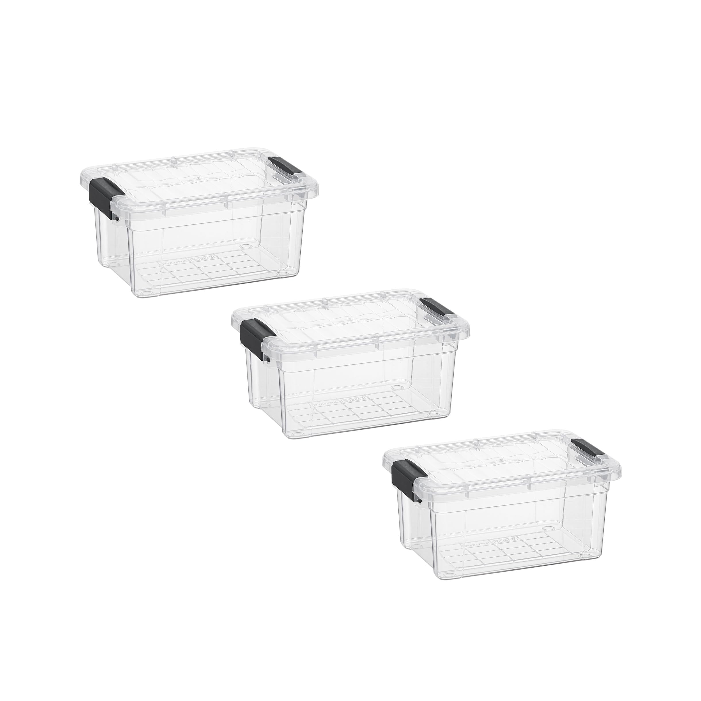 Superio 1.05 Quart Mini Clear Plastic Storage Container with Lid, Stackable Small Organizer Box for Crayons, Art Supplies, Beads, Sewing, Stationery &amp; Food Storage, 3 Pack