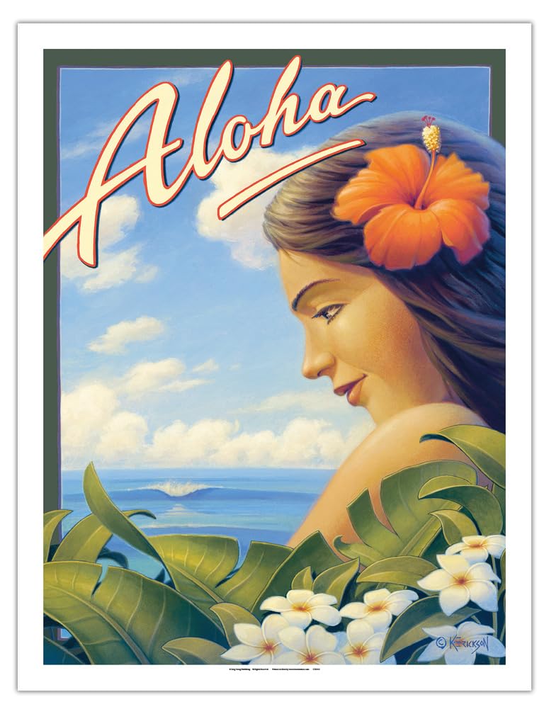 Amazon｜Aloha – ハワイ – プルメリア花 – ビンテージスタイル