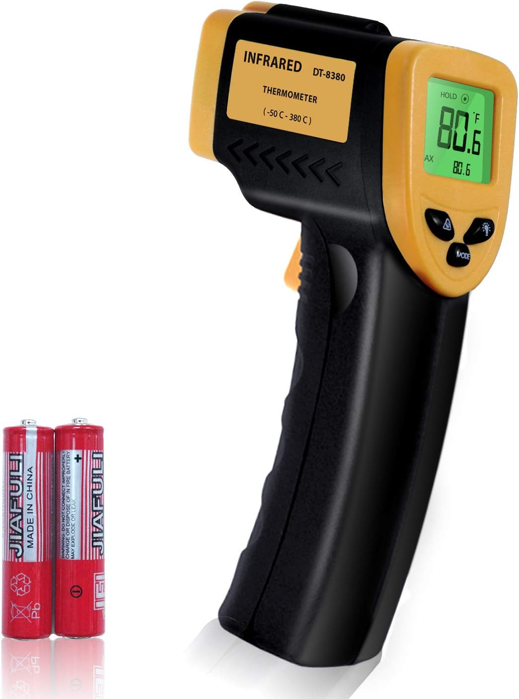 Non-Contact Infrared Thermometer, -58℃ – 716℃ (-50℉ – 380℉), Temperature Gun with Precision Laser Technology for Kitchen Home Industrial, APL1348