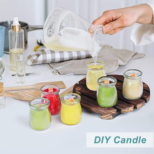 Miniatura 6 de Paquete de 40 tarros de vidrio con tapa de corcho, botellas de vidrio pequeñas de 3.4 onzas para recuerdos de boda, baby shower, recuerdo de fiesta,