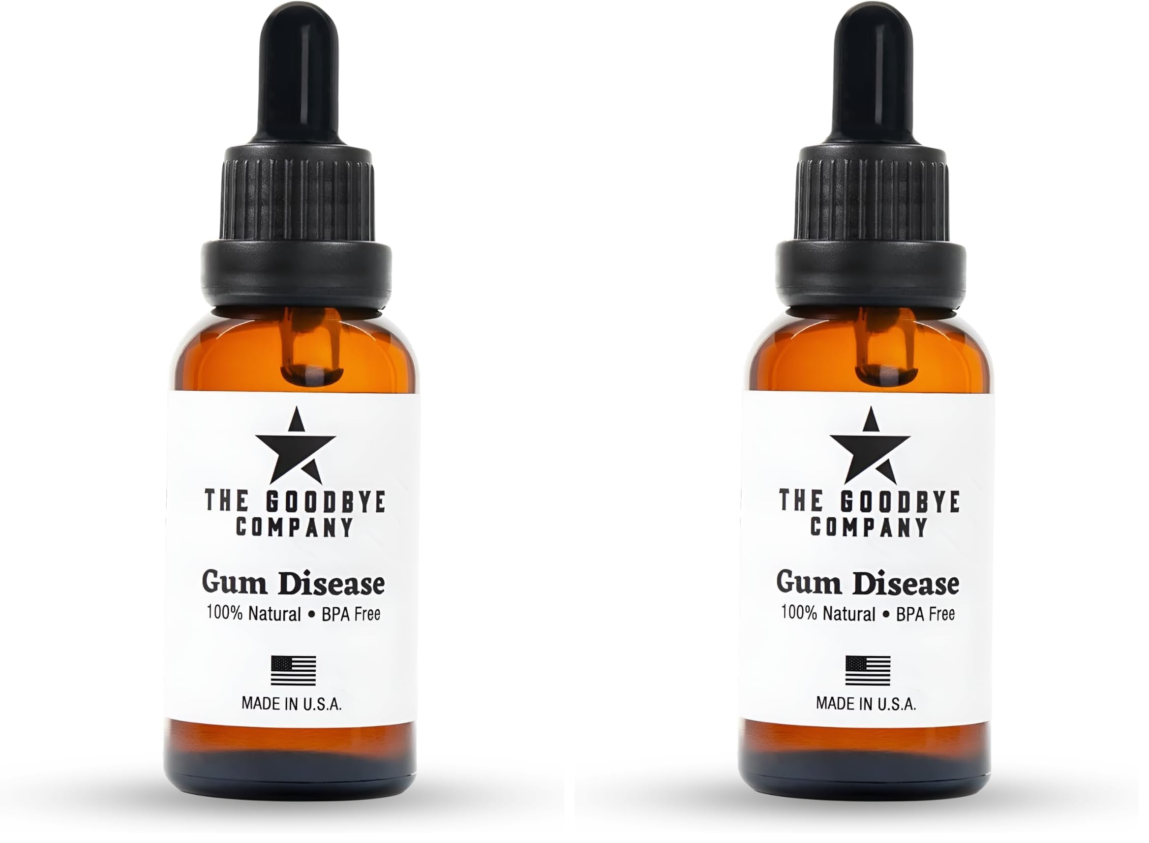 The Goodbye Company Gum Disease Treatment - 100% Pure Neem &amp; Clove Oil - Natural Gingivitis Remedy - Non-Toxic, BPA-Free Oral Care - Fast-Acting Gum Healer (30ml) (Pack of 2)