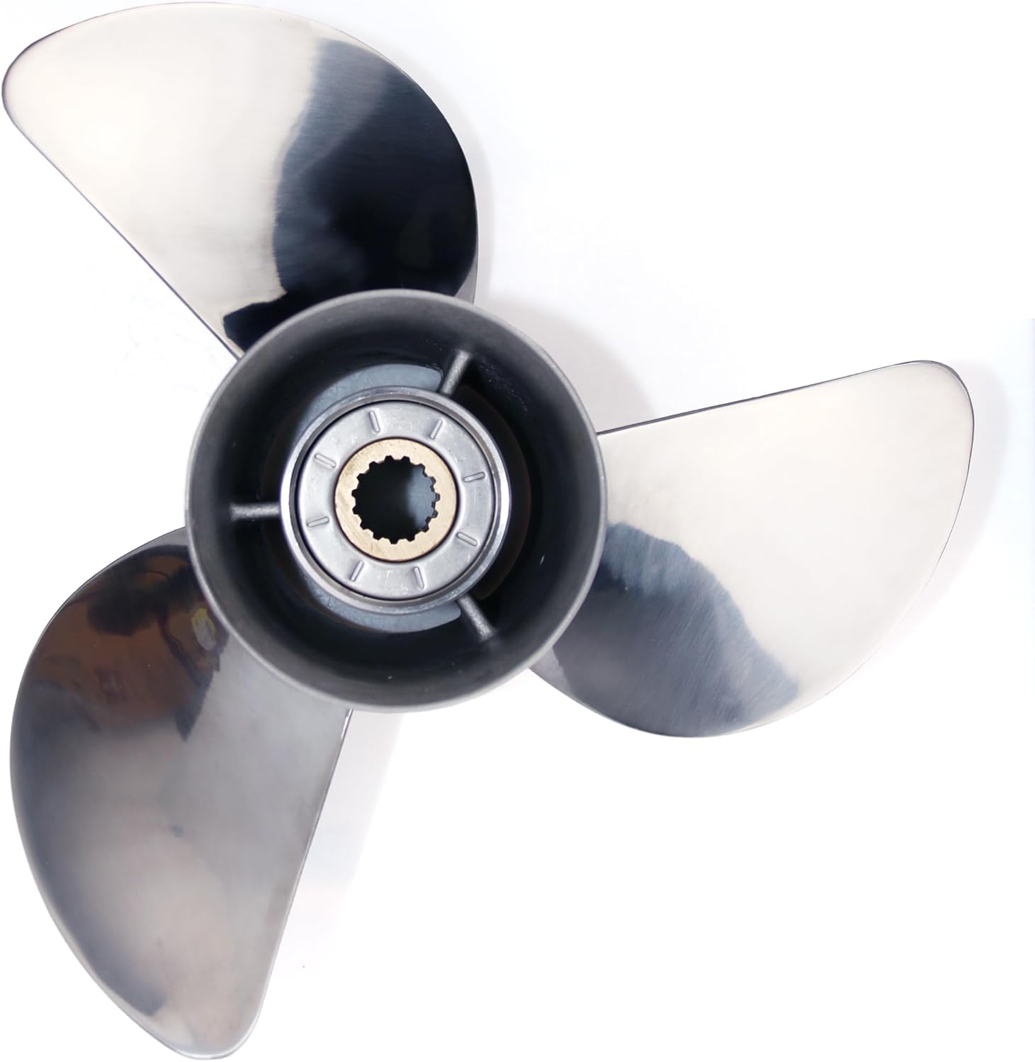 CAPTAIN Stainless Steel 13 1/4X17 Propeller for Mercury Outboard, 13 1/4 Diameter x 17 Pitch, 15 Spline Tooth Boat Motor Prop, RH Propellers for 40 50 70 Force 75 80 90 100 115 125 140 HP
