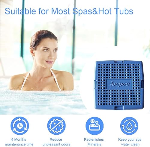 Miniatura 2 de Joepoe Cartucho mineral para bañera de hidromasaje para spas Sundance con 4 meses de vida útil, cartucho de iones de plata, cartucho mineral de spa