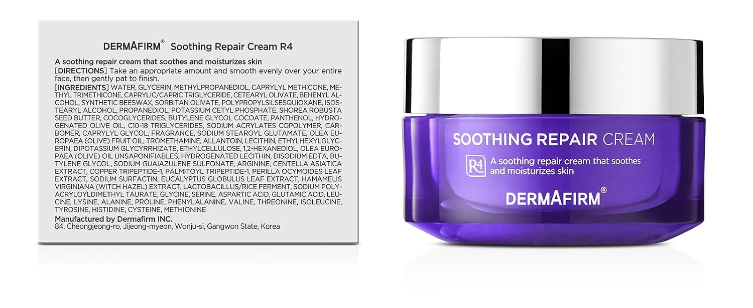 Dermafirm Soothing Repair Hydrating Face Cream R4 | Daily Face Moisturizer Facial Lotion with Eucalyptus, Peptide and Collagen | Gentle for All Skin Types No Animal Trials No Paraben 1.69 fl oz