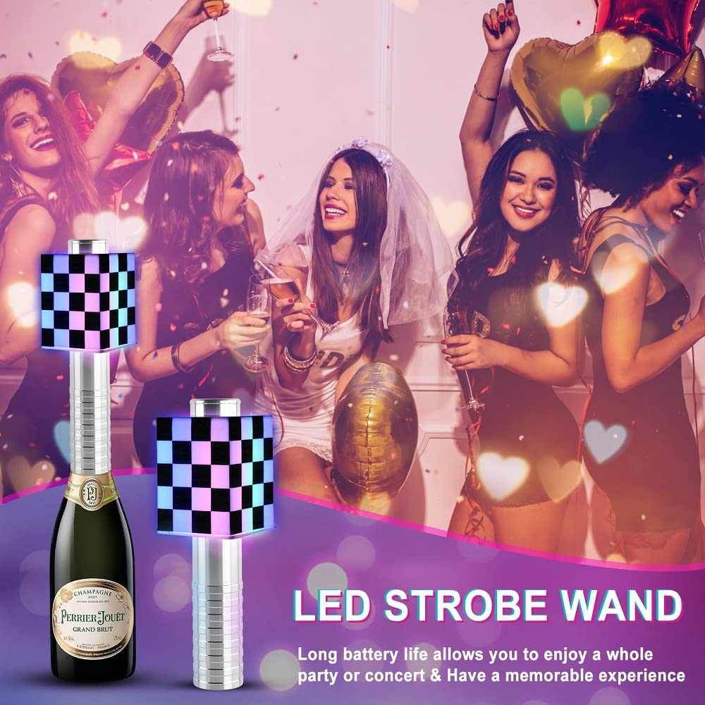 2 PCS Party Supplies Bâton stroboscopique LED Rechargeable Tenu dans la Main, Accessoires de Festival DJ Stick Light