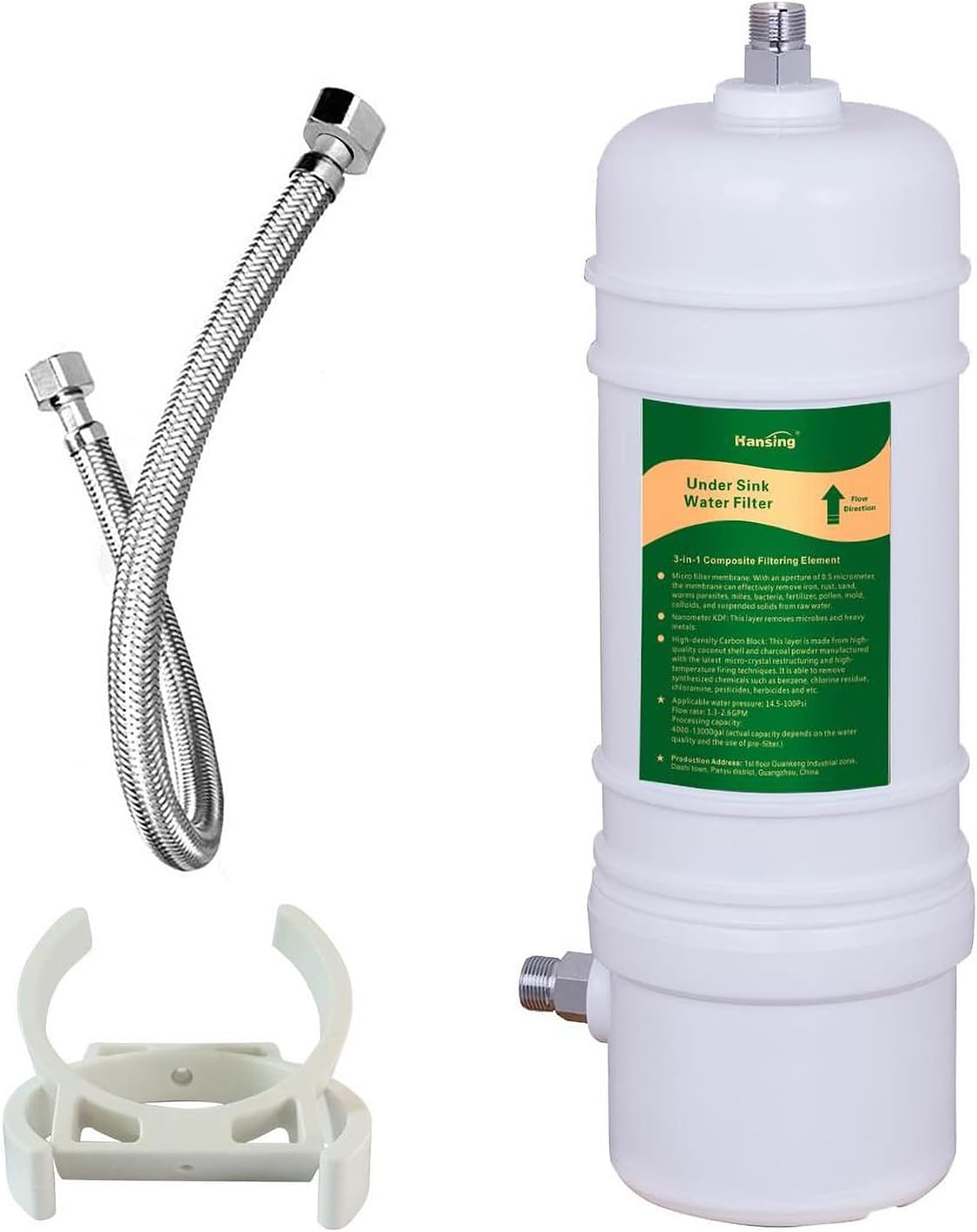 Full Flow Under Sink Water Filter, 13K Gallons Direct Connect Under Counter Drinking Water Filtration System, Removes Chlorine, Chloramine, Lead, Heavy Metals, Odors, Bad Tastes and More