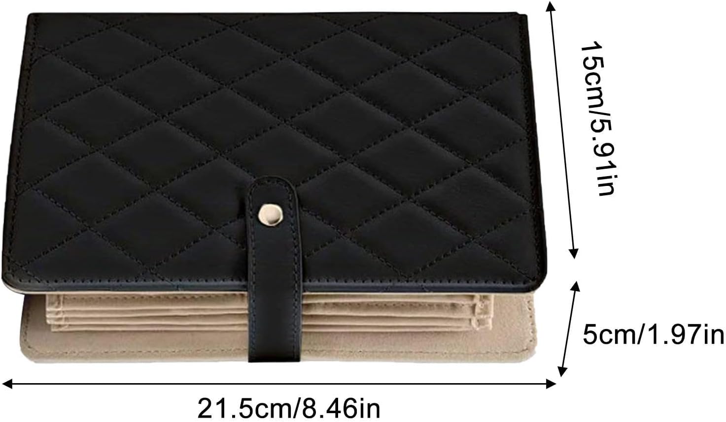 Travel Jewelry Case Organizer, Bracelet Storage Organizer, PU Leather Jewelry Binder With Zippered Pouch For Earring, Necklace, Ring