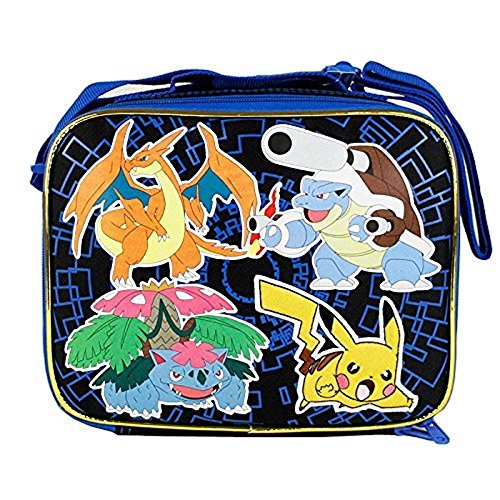 2015 Pokemon Pikachu Black Blue School Lunch Bag