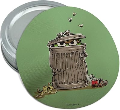 Sesame Street Trash Can Oscar the Grouch Round Rubber Non-Slip Jar Gripper Lid Opener