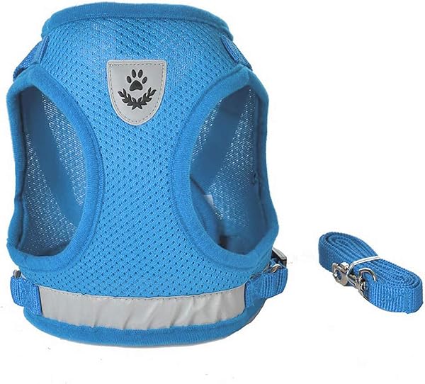 FEimaX Imbracatura e Guinzagli Set per Cani, Pettorina Imbottita a Morbida per Cuccioli e Gatti, Imbracature di Traspiranti Regolabili Riflettenti per Camminare, Corsa, Allenamento - 1