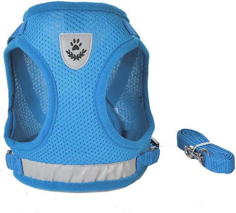 FEimaX Imbracatura e Guinzagli Set per Cani, Pettorina Imbottita a Morbida per Cuccioli e Gatti, Imbracature di Traspiranti Regolabili Riflettenti per Camminare, Corsa, Allenamento