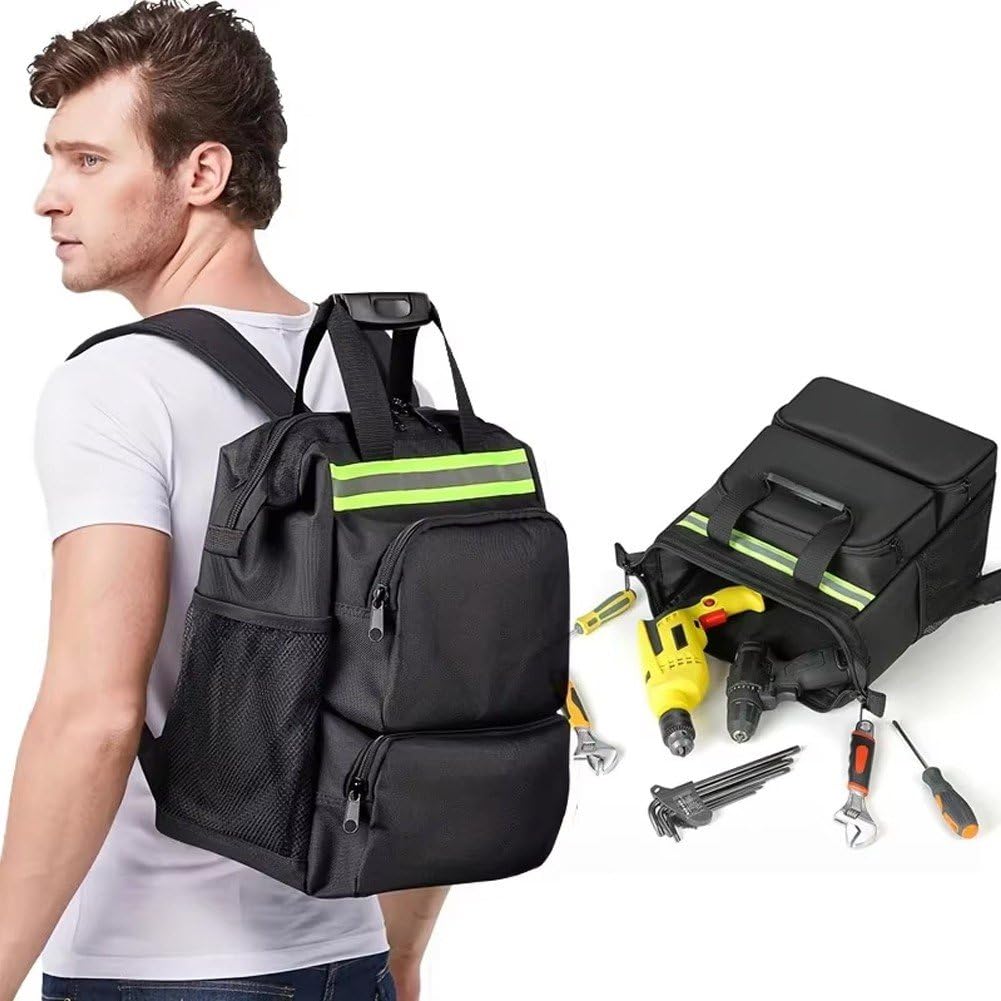 Zaino Portautensili per Elettricisti con Multitasche Zaino Portautensili Grande Zaino Portautensili per Tecnici Zaino per Addetti alla Manutenzione di Elettricisti