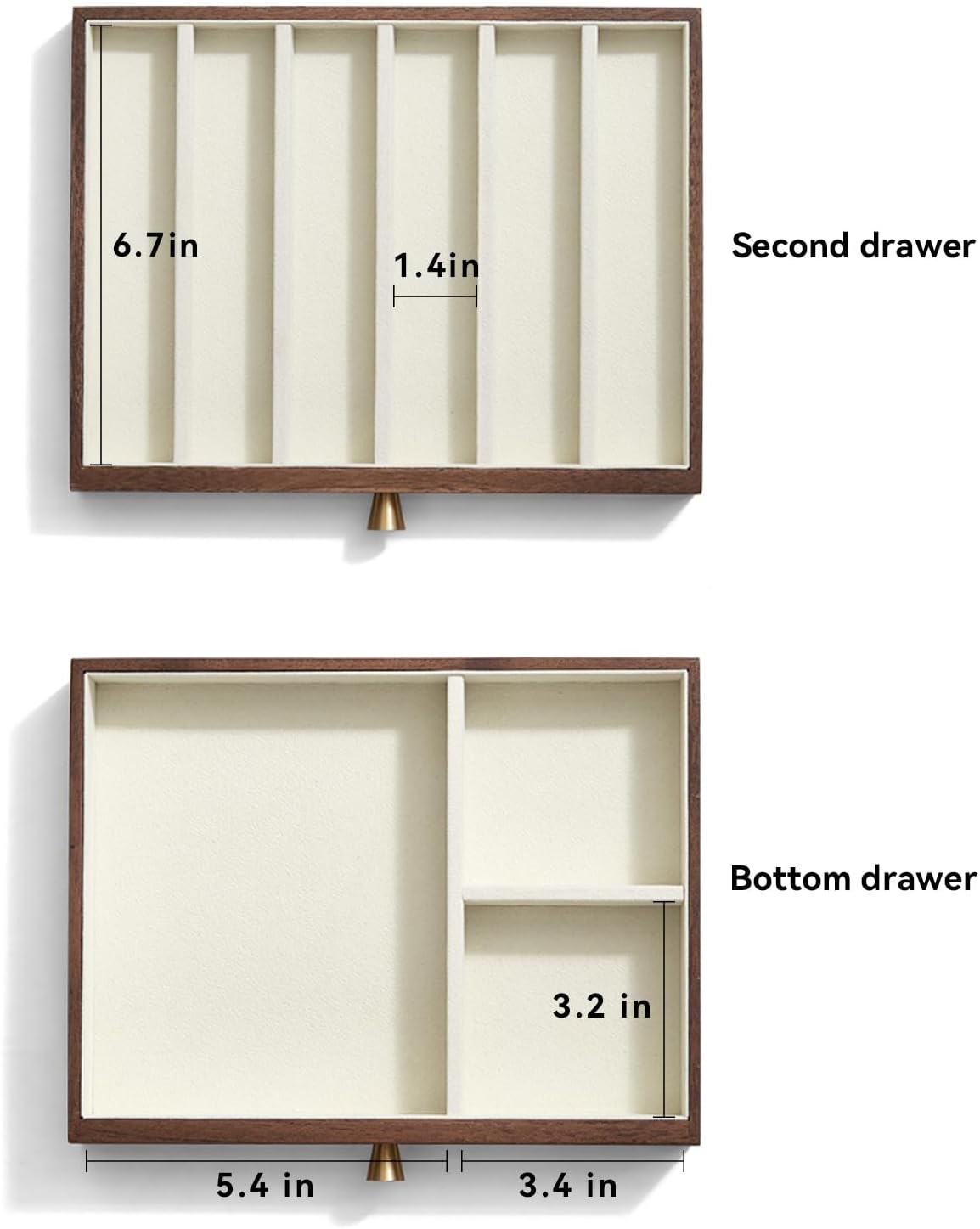 CHOSIN Black Walnut Wooden Jewelry Box for Women, 3-Layer Wood Jewelry Organizer with Glass Lid for Watches, Necklaces, Rings & Earrings Storage Valentine's Day Gifts - Image 6