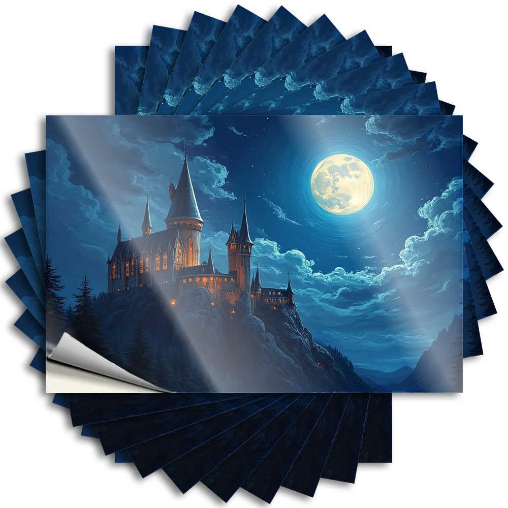 Mystic Castle Under The Full Moon Lettering Sticker Haves | Feminist Bumper Removable Decal Pack(8X12CM)