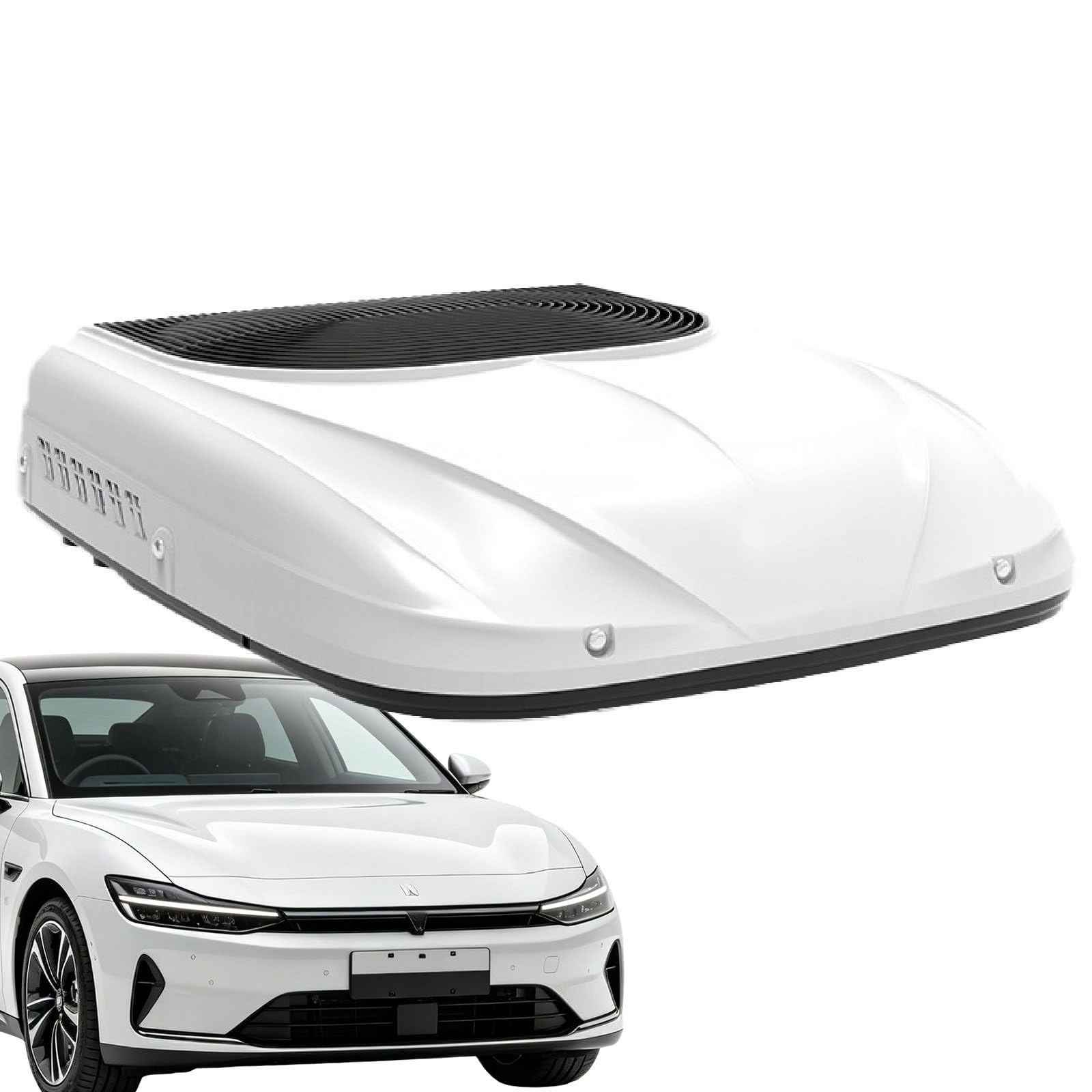pedenencelia 12V/24V DC Rooftop Air Conditioner for RVs and Trucks, Caravan Air Conditioning,Caravan Air Conditioning with Remote Control, Low Voltage Protection and 150–350m³/h Airflow White-24v
