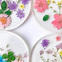 Vista 3 de BD0001 - Posavasos de resina epoxi con colorido floral natural reutilizable, utensilios de cocina redondos para tazas de comedor (juego de 4)