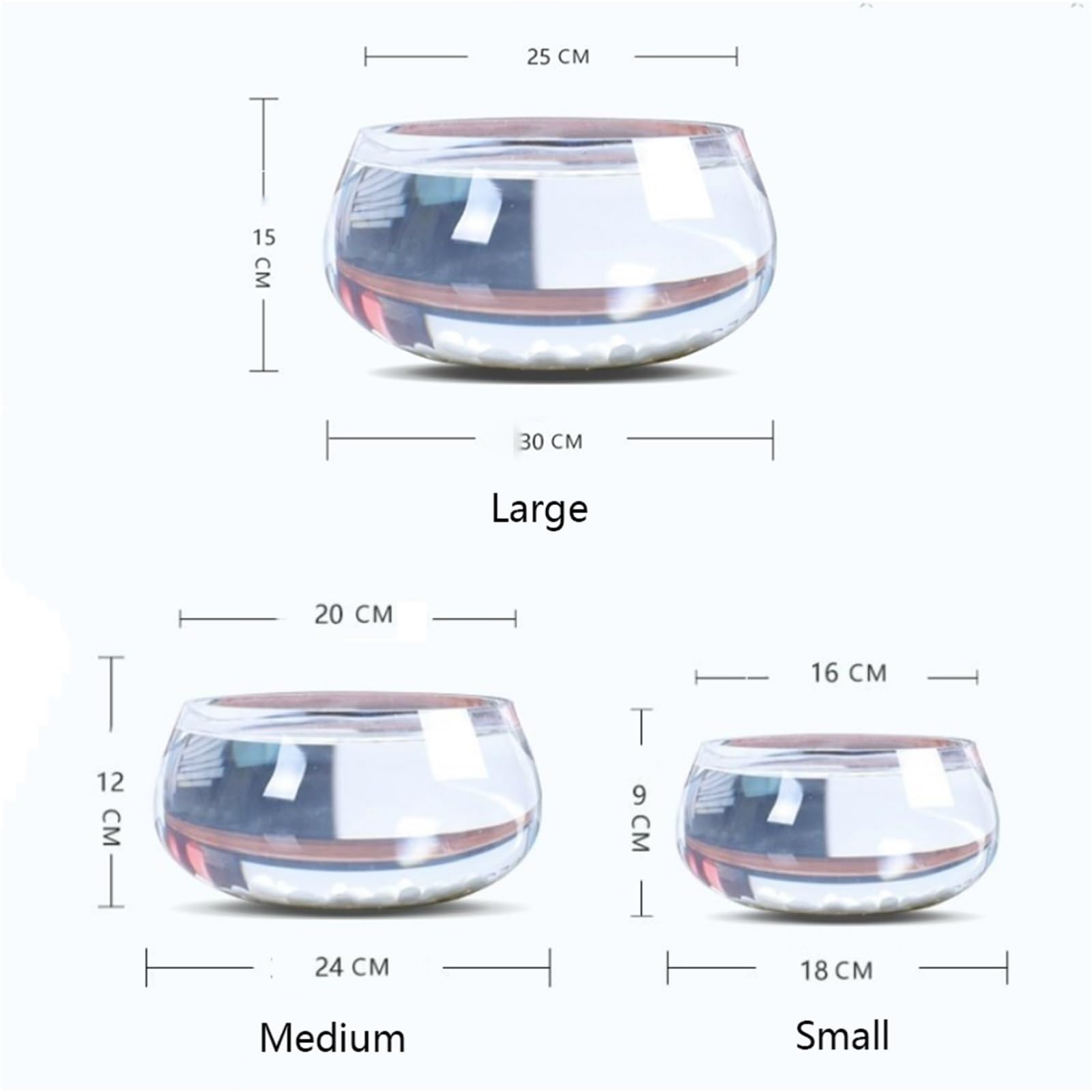 Siedlisko terrarium Szklany, okrągły, przezroczysty, mały słoik z żółwiem na biurko Terrarium akwariowe(Duży)
