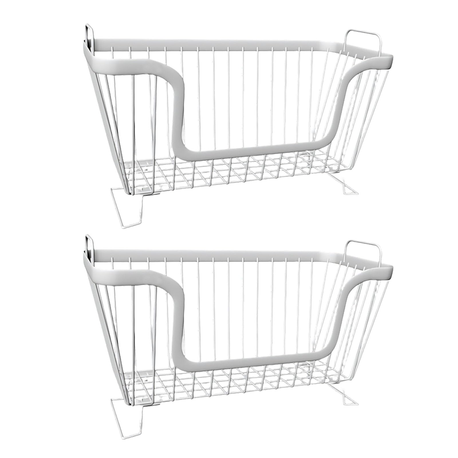 Xjdzineq Stackable Wire Storage Bins with Easy Grip Handles Storage Containers Ideal for Fruits Vegetables and Household Items Kitchen Organizers Baskets Stackable
