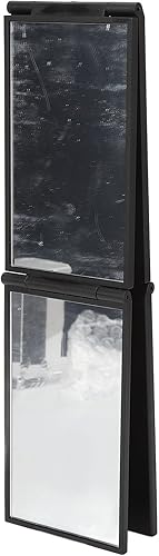 Miniatura 7 de Plplaaoo Espejo plegable de 4 vías para corte de pelo y peinado de la parte posterior de la cabeza, espejo de escritorio de mano giratorio de 360