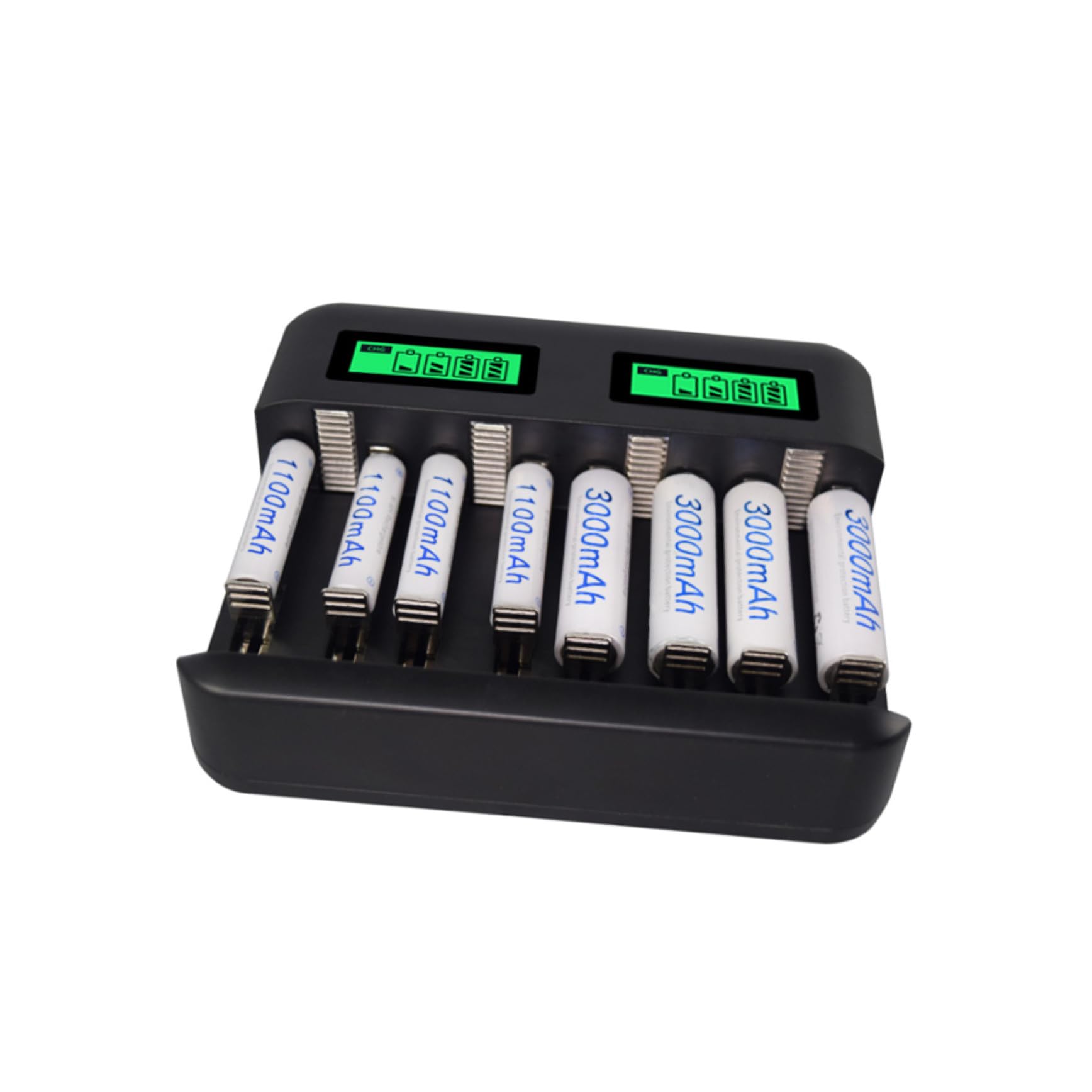 jojofuny Cargador Pilas USB Ranuras Carga De Baterías Recargables Pantalla Digital Compatible AA y AAA