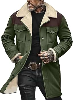 YSERB Western Jackets for Men Vintage Suede Leather Jacket
