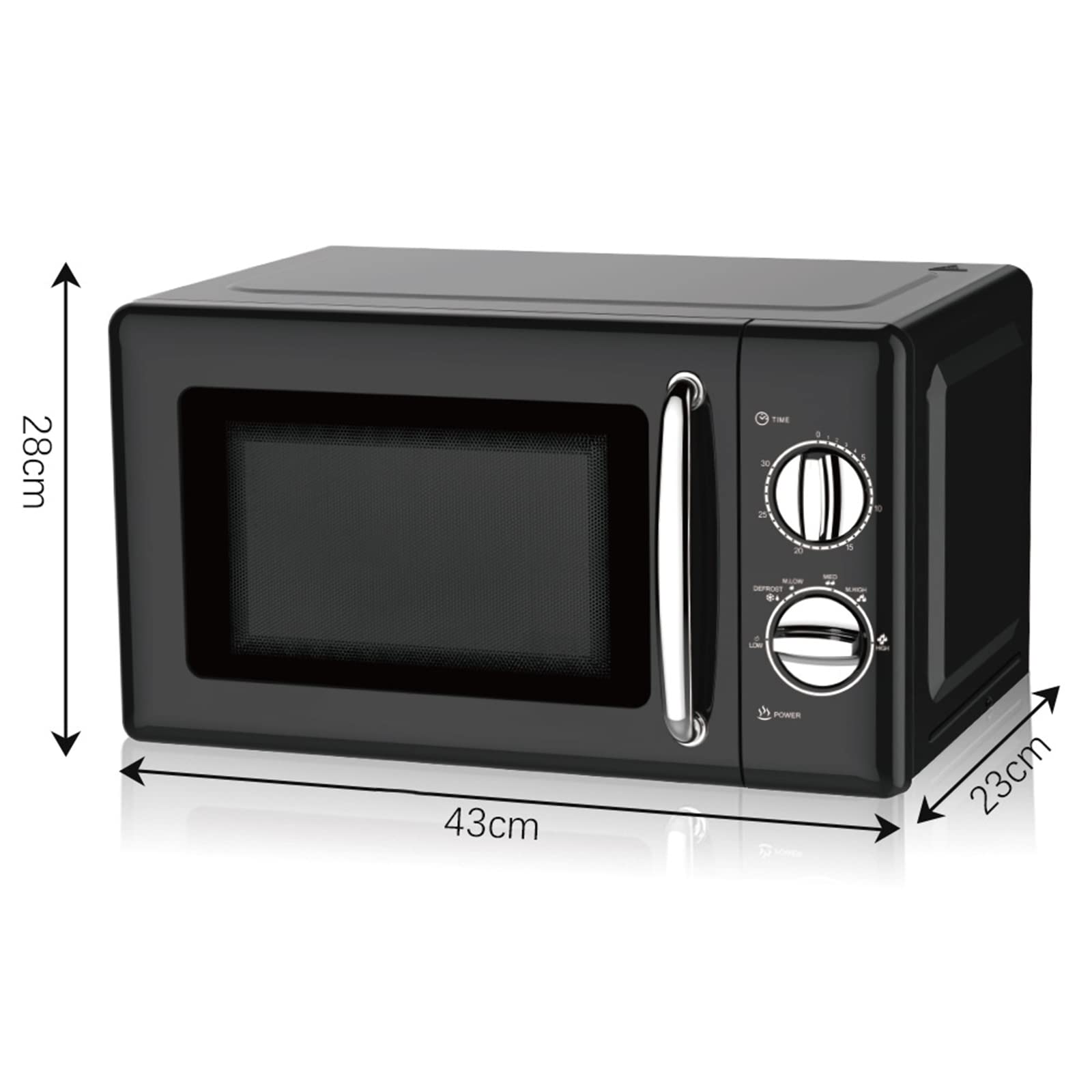 Retro kuchenka mikrofalowa, szybkie wieloetapowe gotowanie, funkcja resetowania talerza obrotowego Minutnik kuchenny, funkcja wyciszania, wielofunkcyjna kuchenka mikrofalowa 800W little surprise