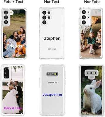 Custom Phone Case for Samsung Galaxy S24 S23 S22 S21 S20 FE S10 S9 Note 10 20 Ultra Plus 5G, Customized Personalized Phone Cover Shockproof Clear Photo Design Image Picture Name(HIC-P1)