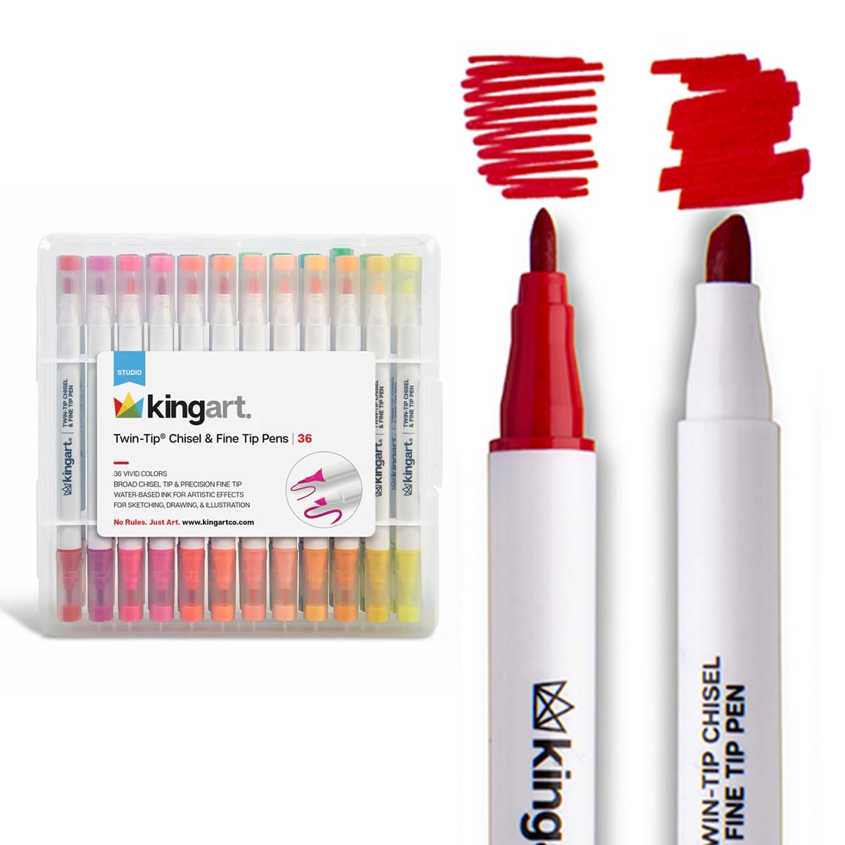 Amazon.com: KINGART Twin-Tip Chisel & Fine Marker Set – 36 Colors