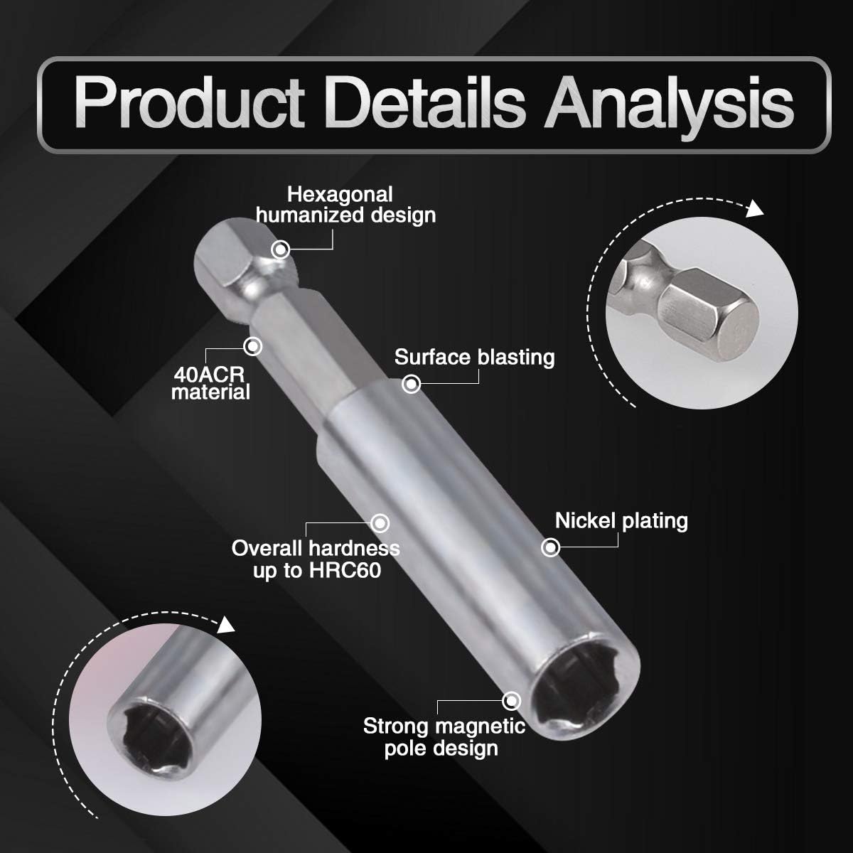 KATUR 33Pcs Security Bit Set Tamper Proof Security Screw Hex Bit Head Set with Magnetic for Any Drills Screwdriver in A Case