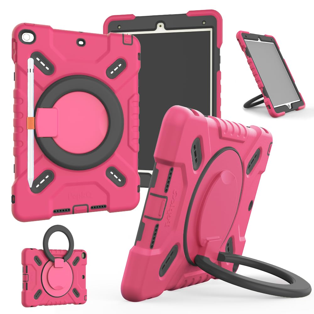 NLR Fun 4-Layer Shockproof Case for iPad 9th/8th/7th (10.2” 2021/2020/2019) & iPad Air 3rd (10.5” iPad Air 2019), Protective iPad Cover with Kickstand