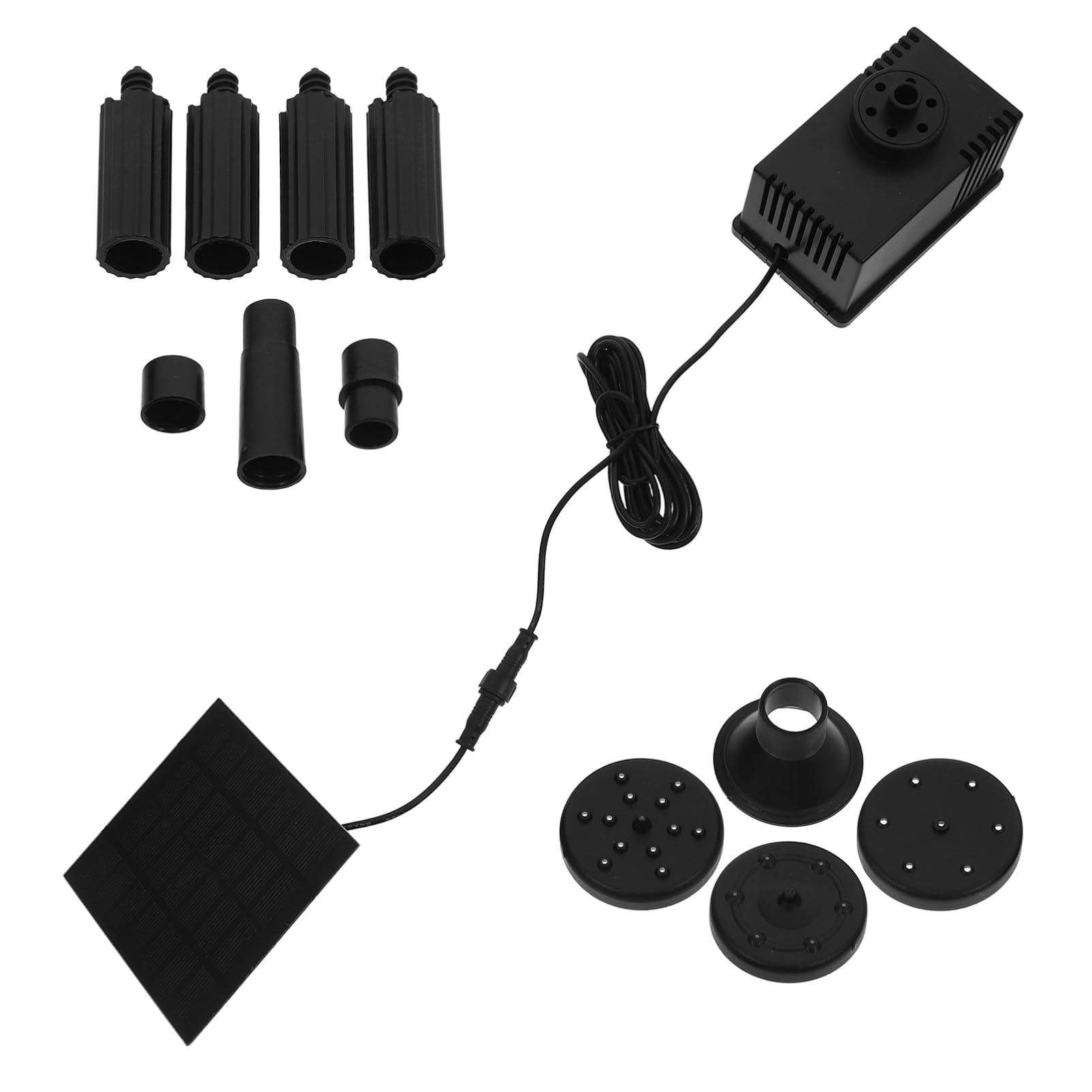FRCOLOR 7v Pompa Solare Per Fontane Da Giardino Con h Automatico Per Uccelli e Decorazione Esterni Materiale Resistente e Variugelli Inclusi