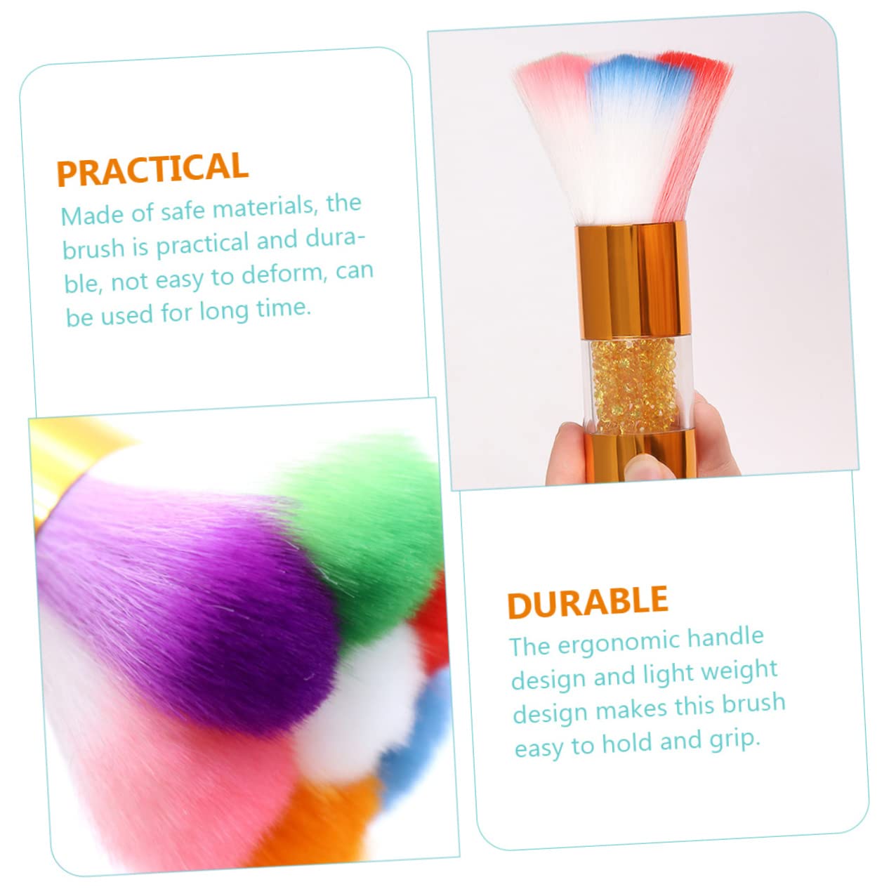 minkissy 6piezas Pinceles De Maquillaje Para Mango De Brillo Brochas Para Limpiar Uñas y Aplicar Maquillaje De Para Cuidado De Uñas