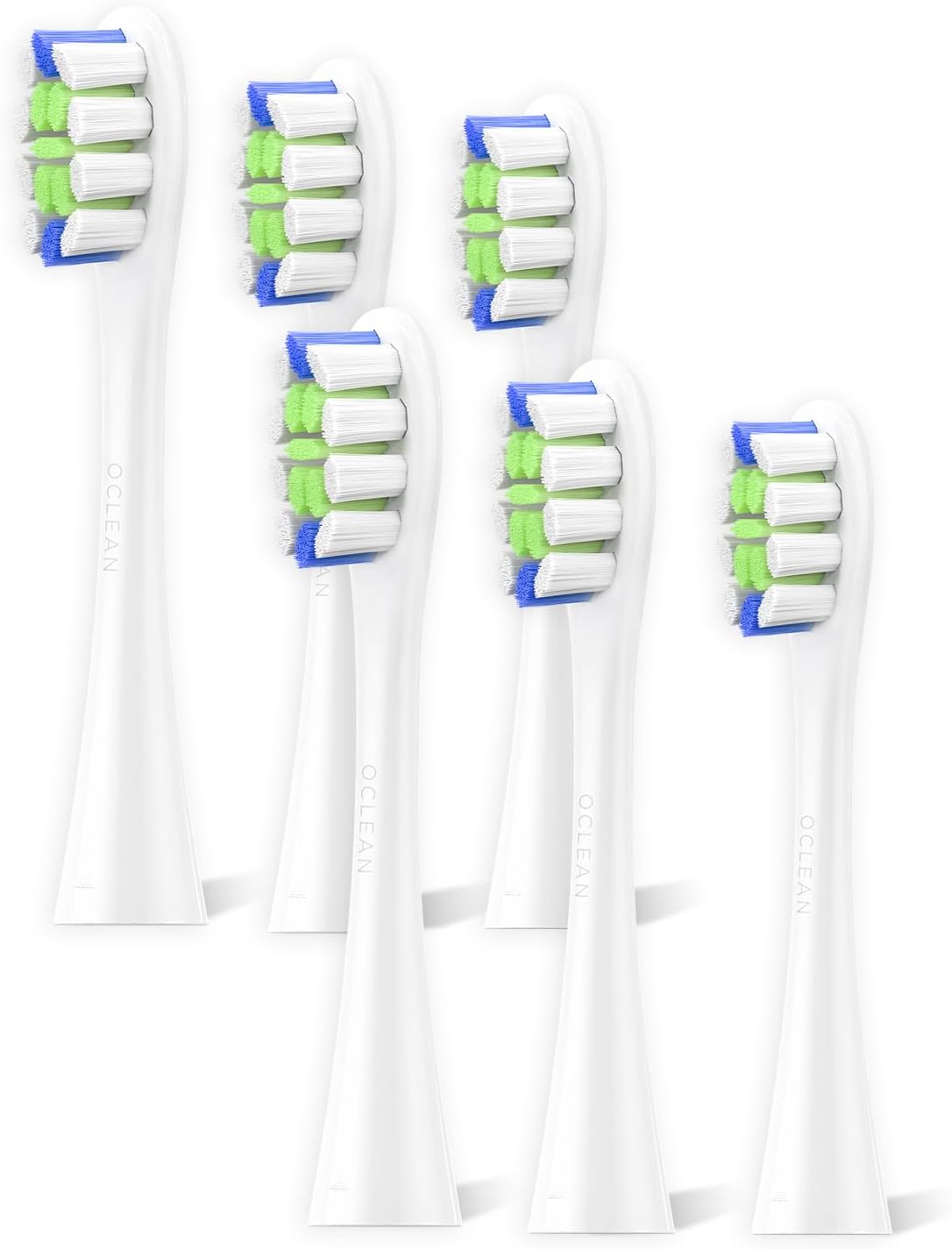 Oclean Replacement Toothbrush Heads, 6 Packs, White, Compatible with All Oclean Electric Toothbrush (Plaque Control)