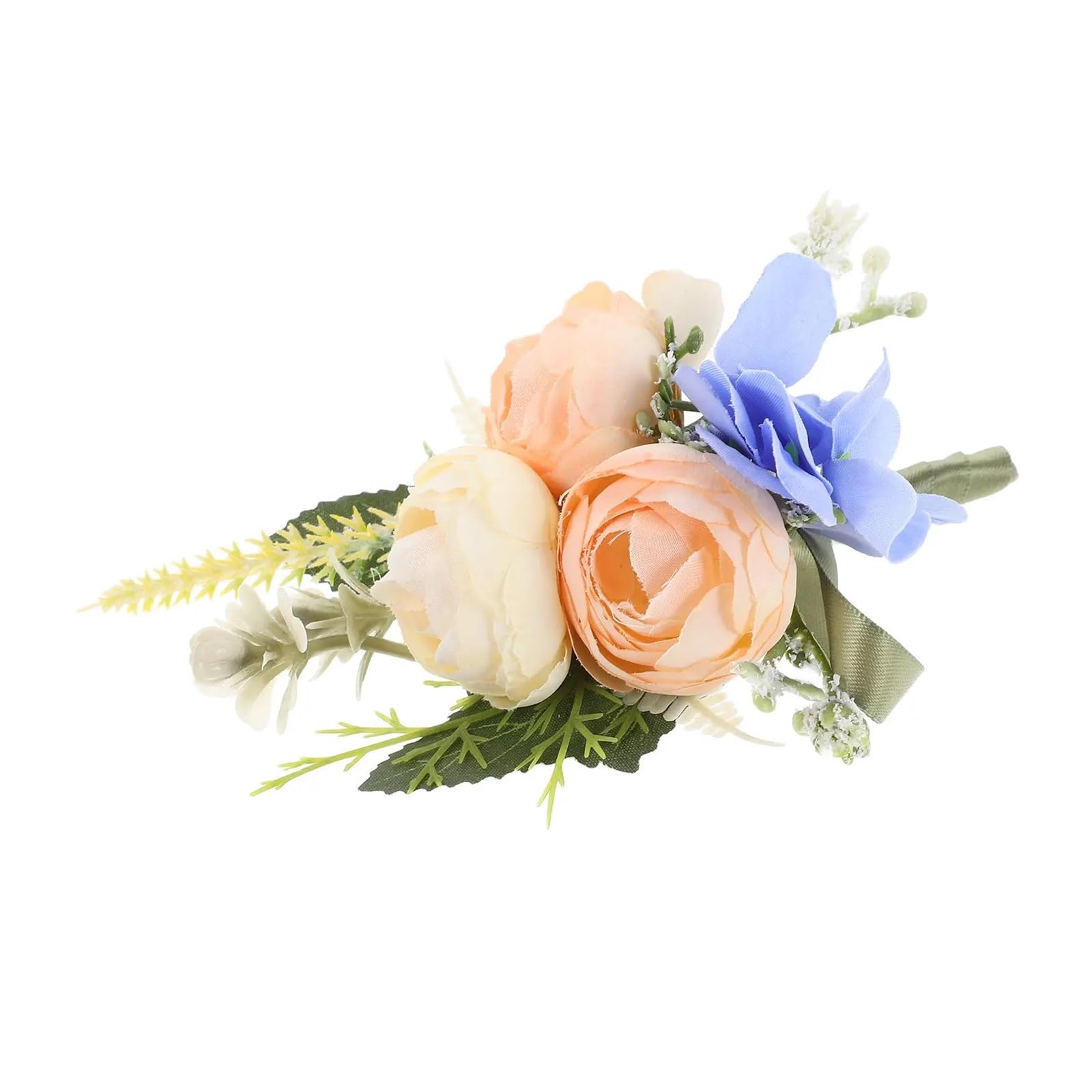 Hzomif Boho Artificial Flower Wedding Corsage 2pcs Wedding Boutonniere Artificial Flower Pin Men's Chest Flower Lapel Buttonhole Suit Decoration Groom Groomsmen Wedding