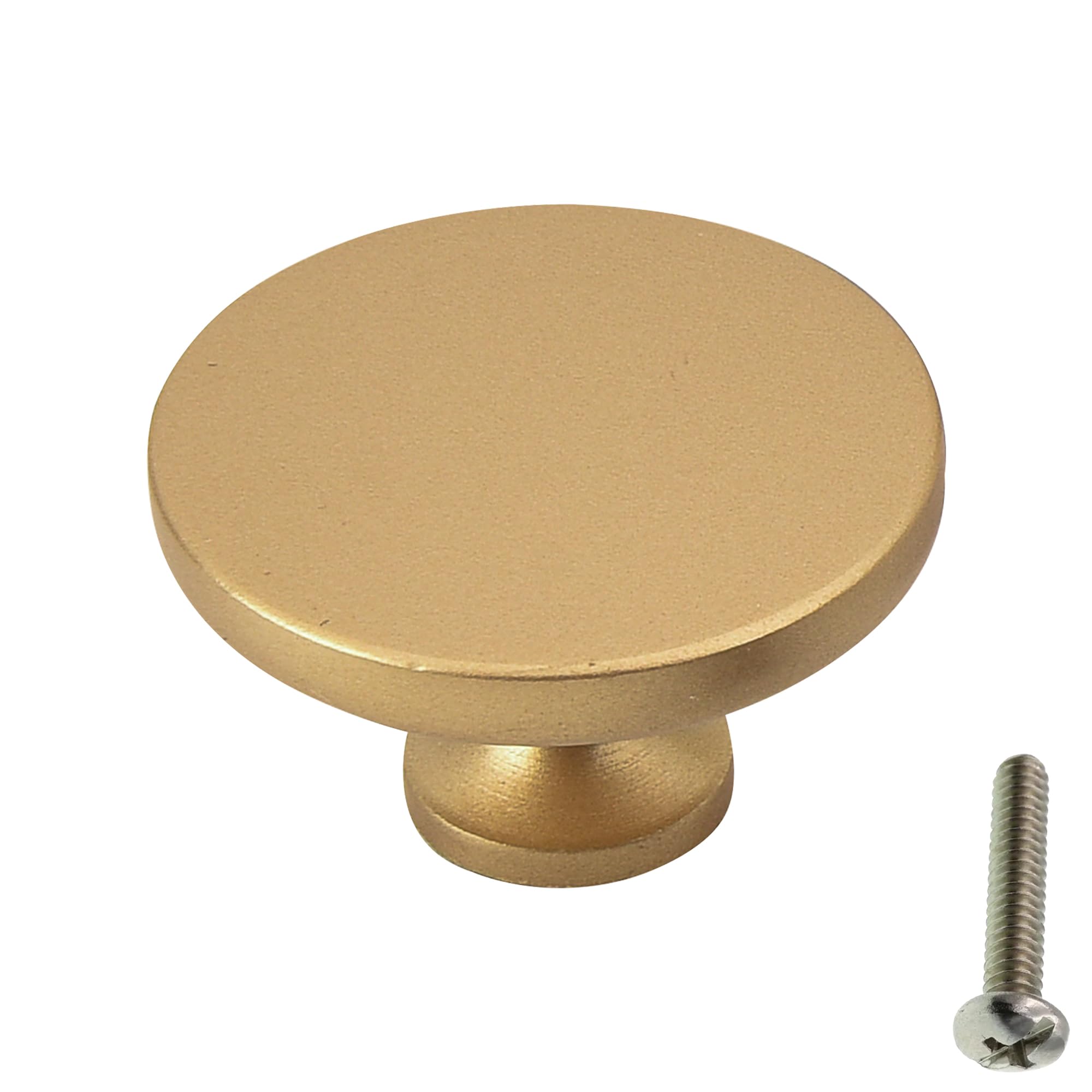 highdecora Round Cabinet Door Knobs and Handles, Single Hole Cupboard Drawer Pulls, Small Knobs with Screws for Wardrobe, Doors, Drawers, Diameter 35mm, Height 21mm, Pack of 6 (Rose Gold Matt)