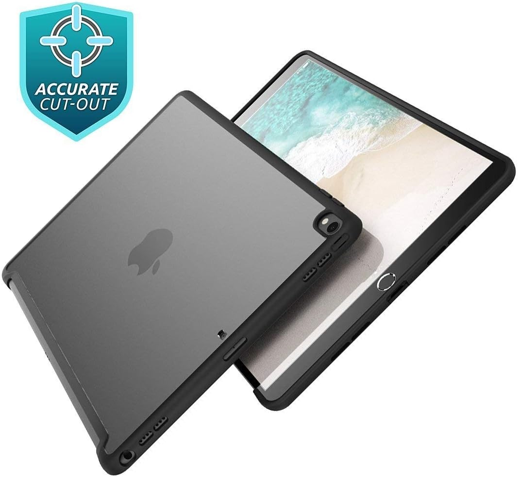 i-Blason Case for iPad Pro 10.5" (2017 Release) and iPad Air 3 10.5" 2019 (3rd Generation), Compatible with Official Smart Cover and Smart Keyboard Clear Hybrid Cover Updated Version (Clear/Black)
