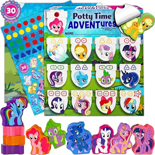 LIL ADVENTS Potty TIME Adventures Toddler Potty Training Sticker Chart Advent Calendar for Toddler Blind Box Potty Reward Chart 14 Wooden Stacking Block Toys Activity Board My Little Pony Toys