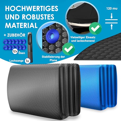 KESSER® Pool Solarabdeckplane Rund Ø 366 cm, Solarfolie 120 µm, Solarabdeckung Solarplane zuschneidbar, Poolheizung Wassererwärmung Wärmeplane, Poolsolarplane mit 1x Schere, 1x Lochzange & 12x Ösen
