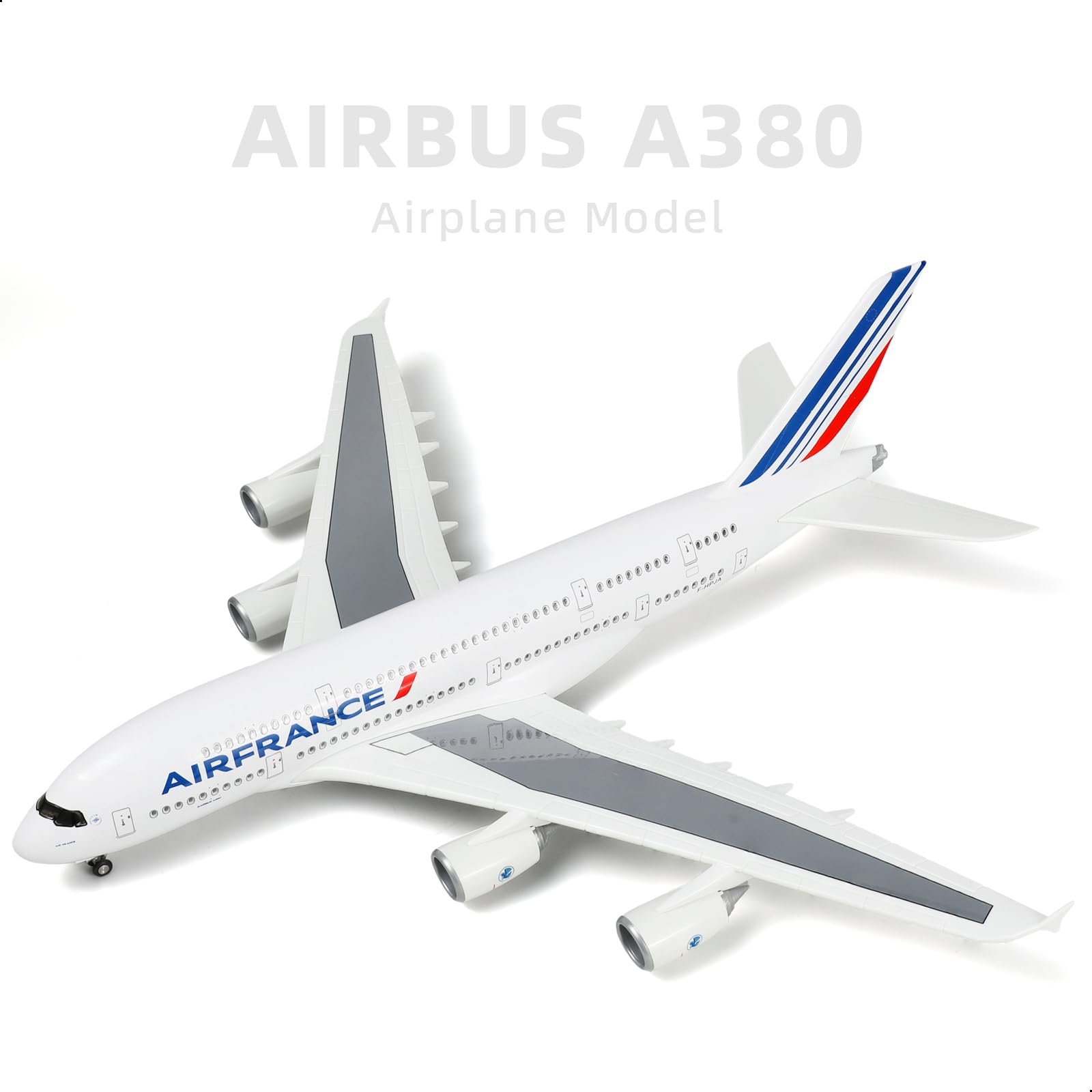 1/160 A380 18 Pouces Grand Modèle d'avion Moulé pour Air Francesous Pression avec Support Sky Jumbo Airliner Modèles d'avion Kit de Modèle de Collection pour Cadeau