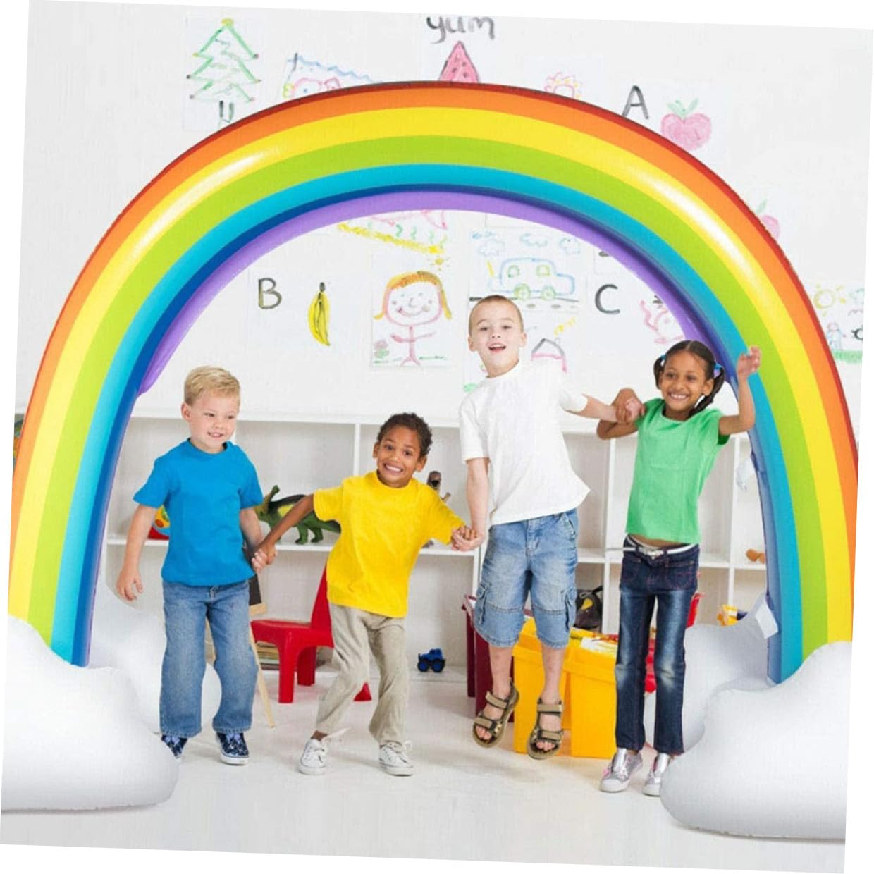 Juguete de Aspersor Arcoíris Inflable de PVC 1 Pieza para Niños | Rocía Agua, Uso en Césped y Beach Party, Formato Hinchable, Pensado para Niños y Niñas