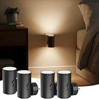 Vista 8 de Luz nocturna LED enchufable, luces nocturnas enchufables a la pared, sensor de atardecer a amanecer, brillo ajustable de 5-300 lúmenes, 2700 K