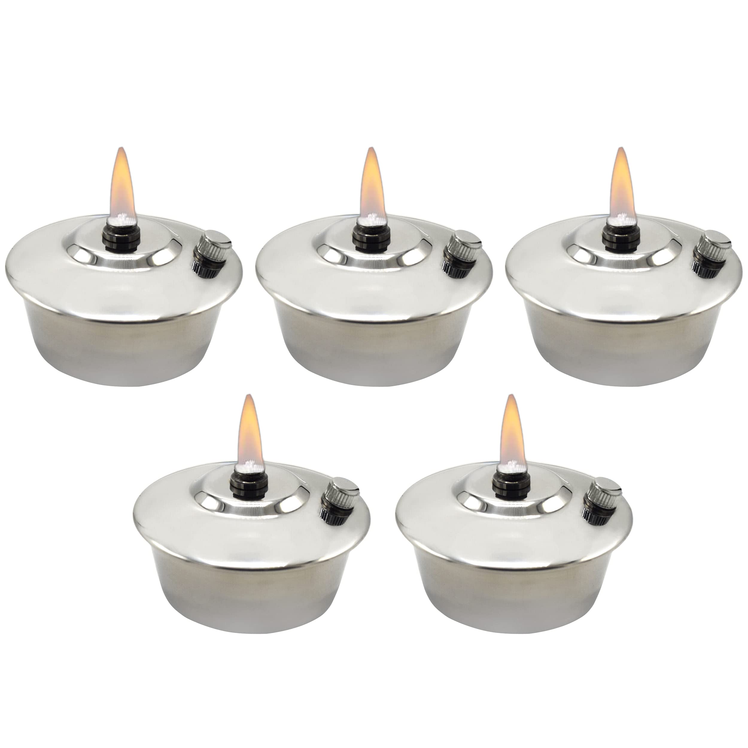 VISION TEK MED5 Piece Stainless Steel Alcohol Lamp Burner Thickened Explosion-Proof Craft Laboratory Chemistry Alcohol Burner Dental Lad Lamp with Wick