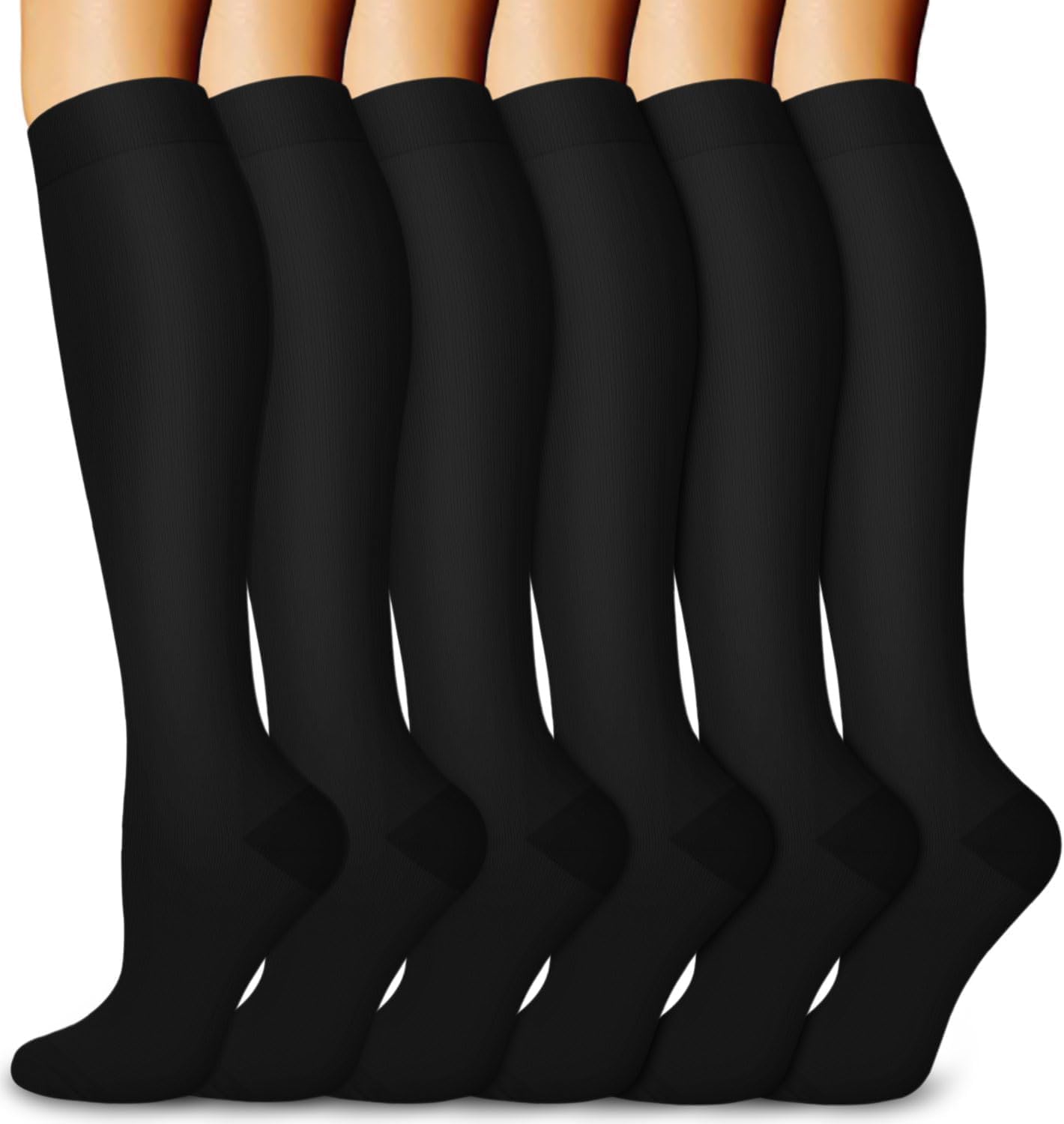 Awxuock Women's A-Assorted-00 Compression Socks For And Men 15-20 Mmhg 6 Pack Compression Stockings Circulation-Best Support For Medical,Running,Nursing,Athletic (, Large-X-Large)