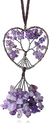 Miniatura 15 de MAIBAOTA Adorno colgante de cristal redondo negro obsidiana decoración árbol de la vida espiritual habitación decoración de pared lindo coche espejo